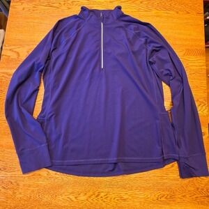 Xersion 2X Womens Purple Quarter Zip Long Sleeve Workout Top Thumbholes XXL